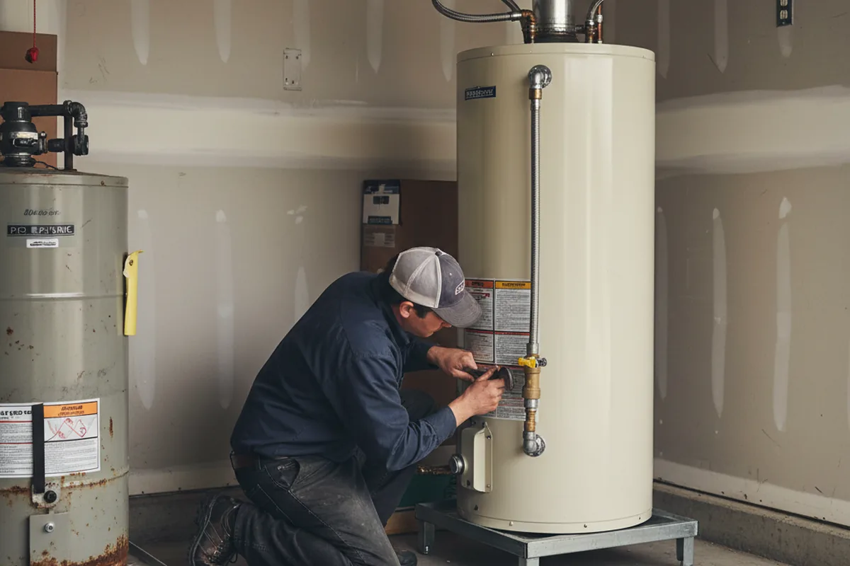 Water heater and shutoff valve replacement in North Hampton