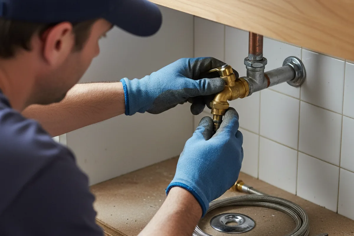 Shutoff valve and fitting work during Emergency Plumbing in North Hampton
